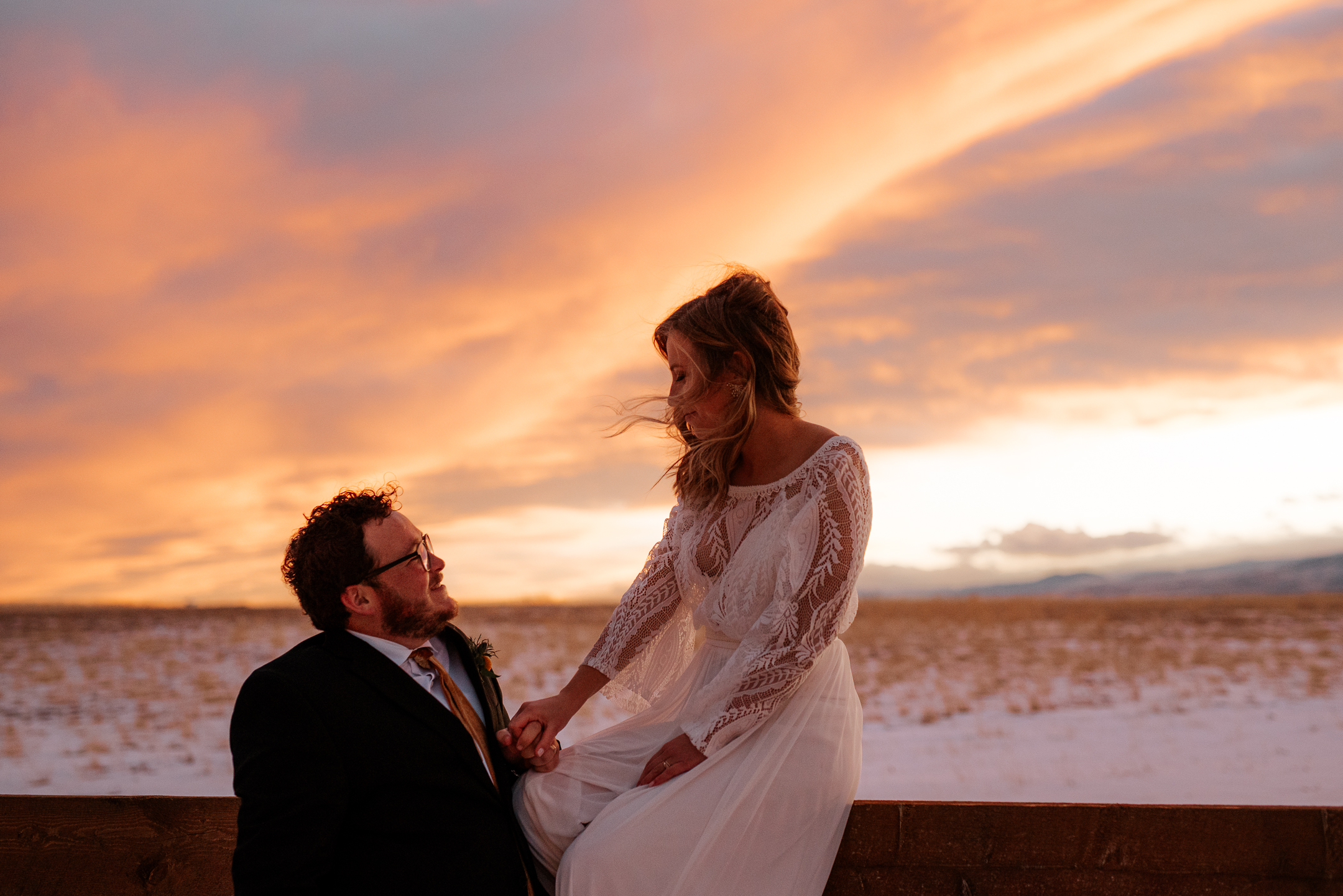 colorado winter barn wedding