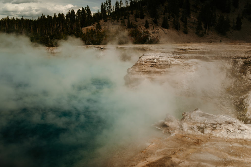 Yellowstone National Park, Wyoming Engagement Adventure Session Couple Wild